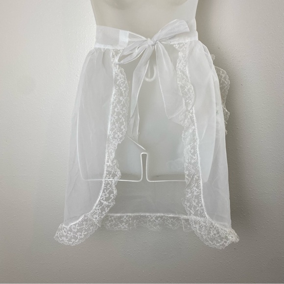 Vintage 50s Beco Originals Sheer Lace Half Apron - NOS - Picture 6 of 11